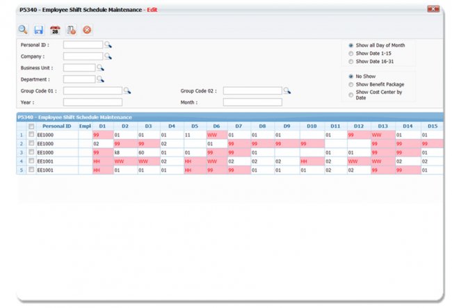   D-Work™ Time Attendance Screen Shot